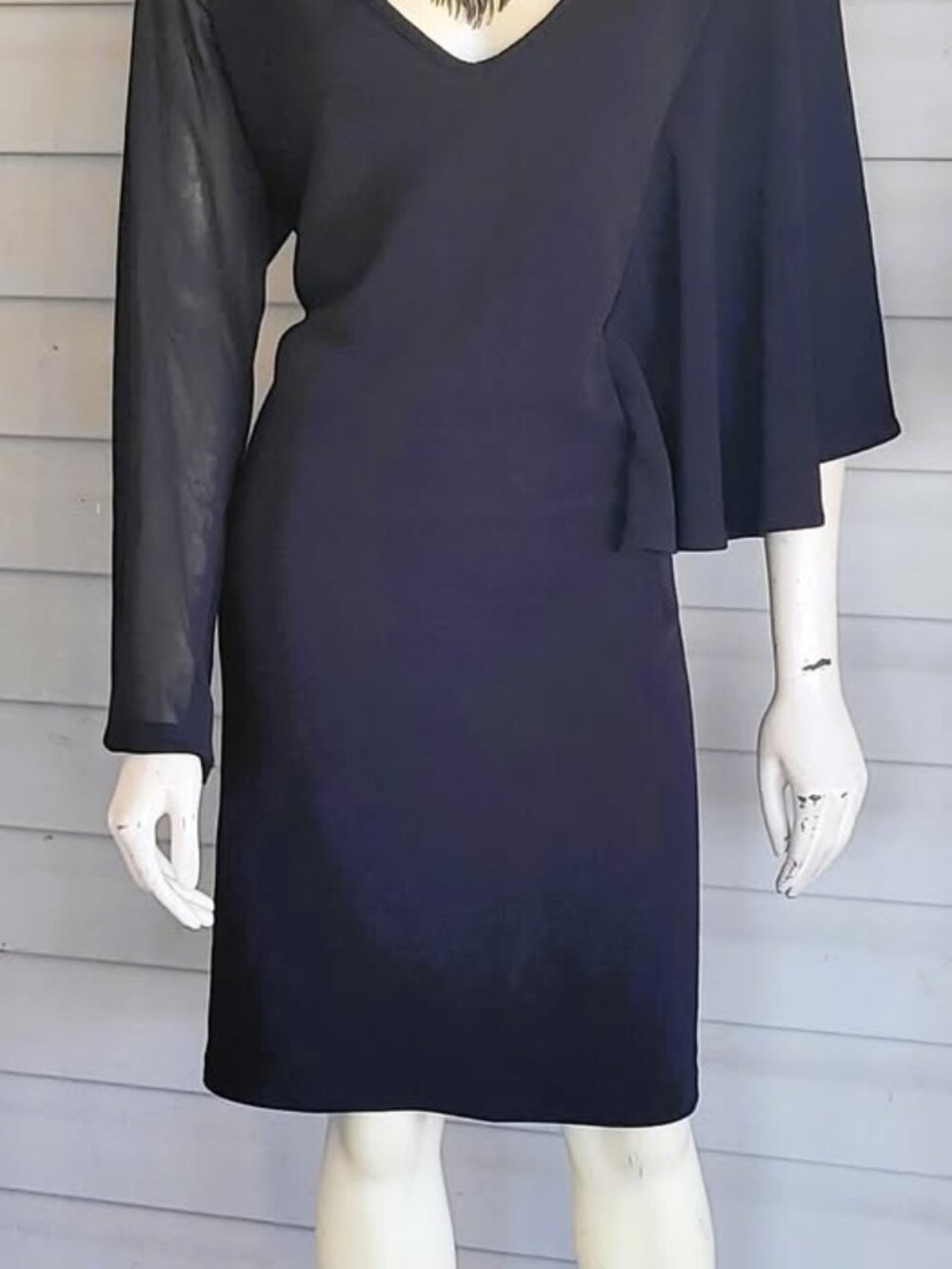 ASHLEY STEWART CONTRASTING SLEEVE DRESS - Picture 5 of 5
